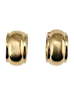 Tiffany & Co. 18K Yellow Gold Wide Huggie Hoop Earrings
